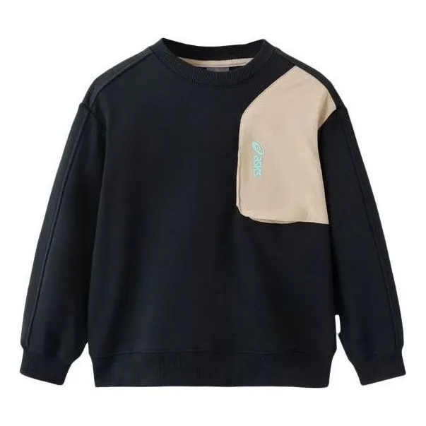 (GS) ASICS Color Block Sweater 'Black Beige' 331241215024 sold by KicksCrew