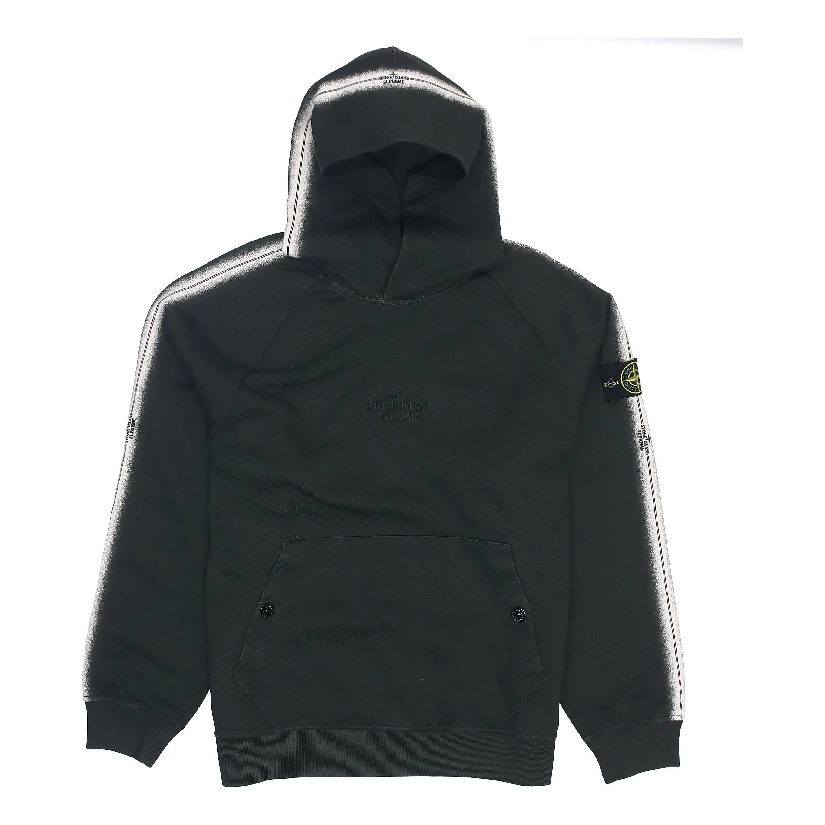 Supreme x Stone Island Stripe Hooded Sweatshirt 'Black White' SUP-SS22-718 sold by KicksCrew product image thumbnail 2