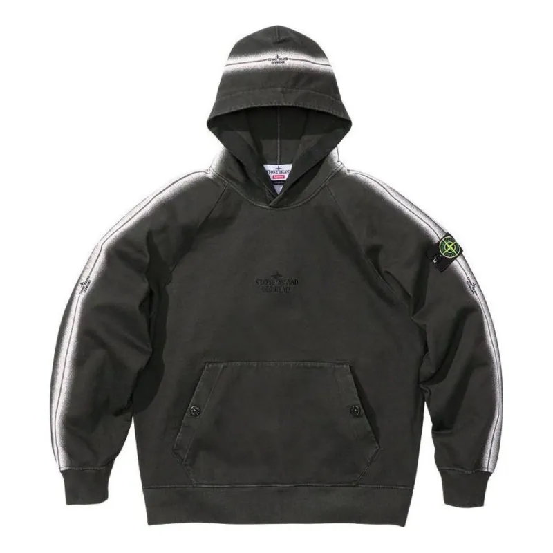 Supreme x Stone Island Stripe Hooded Sweatshirt 'Black White' SUP-SS22-718 sold by KicksCrew
