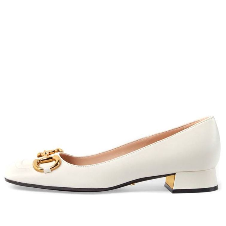 (WMNS) GUCCI Ballet Flat with Horsebit 'White Leather' 645600-C9D00-9022 sold by KicksCrew