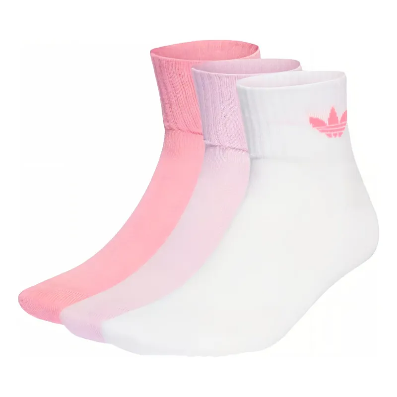 (WMNS) adidas Mid-Cut Crew Socks 3 Pairs 'White Orchid Fusion Bliss Pink' IL5027 sold by KicksCrew