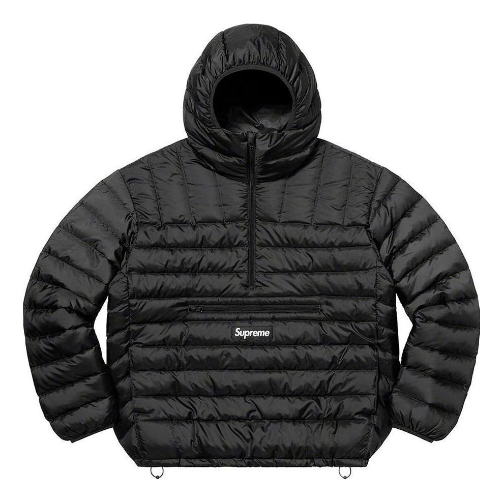 Supreme Mirco Down Half Zip Hooded Pullover 'Black White' SUP-FW22-170 sold by KicksCrew
