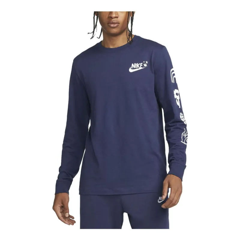 Nike Sportswear Long Sleeve T-shirt 'Navy' DX1013-410 sold by KicksCrew