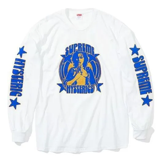 Supreme x HYSTERIC GLAMOUR L/S T-Shirt 'White Blue Yellow' SUP-SS21-540 sold by KicksCrew