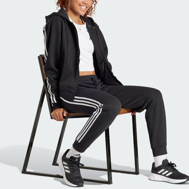 (WMNS) adidas Future Icons 3-Stripes Full Zip Hoodie 'Black' IN9475 sold by KicksCrew product image thumbnail 5