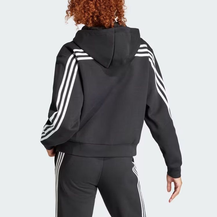 (WMNS) adidas Future Icons 3-Stripes Full Zip Hoodie 'Black' IN9475 sold by KicksCrew product image thumbnail 4
