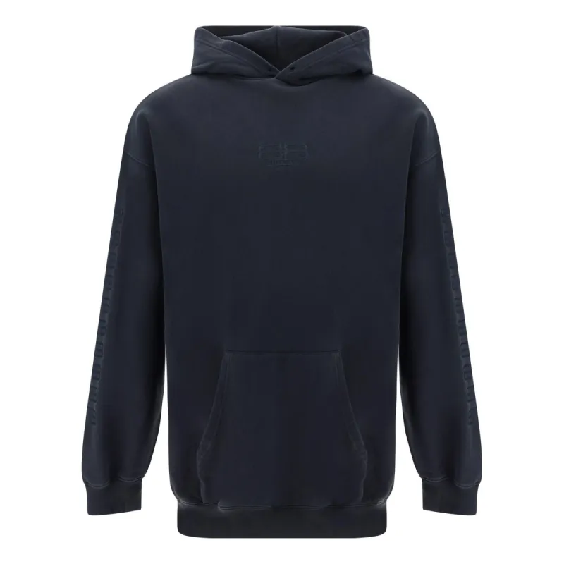 Balenciaga BB Medium Fit Hoodie 'Washed Black' 570811TMVG68190 sold by KicksCrew