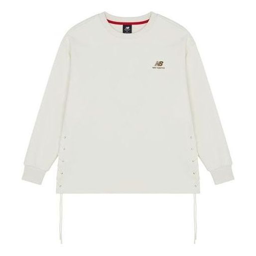 (WMNS) New Balance Lacing Details Long Sleeve Top 'White' AWT21301-IV sold by KicksCrew