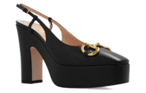 (WMNS) Gucci High heel pump with Horsebit 'Black Leather' 723837-BKO00-1000 sold by KicksCrew