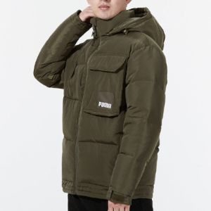 Puma Hoodie Loose Down Jacket 'Olivegreen' 532915-44 sold by KicksCrew