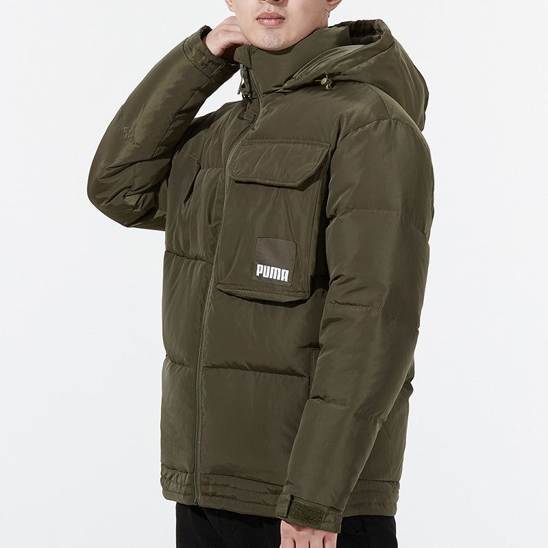 Puma Hoodie Loose Down Jacket 'Olivegreen' 532915-44 sold by KicksCrew product image thumbnail 5