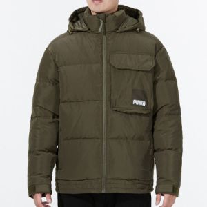 Puma Hoodie Loose Down Jacket 'Olivegreen' 532915-44 sold by KicksCrew