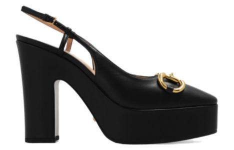(WMNS) Gucci High heel pump with Horsebit 'Black Leather' 723837-BKO00-1000 sold by KicksCrew