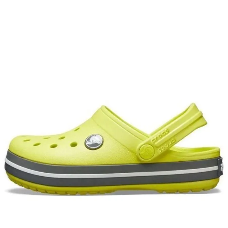 (GS) Crocs Crocband Cutout Detail Round Toe Clogs 'Yellow Grey' 204537-7H1 sold by KicksCrew