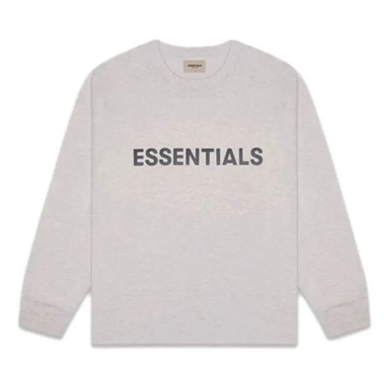 Fear of God Essentials FW20 Long Sleeve Logo Tee 'Heather Oatmeal' 0125250500230260 sold by KicksCrew
