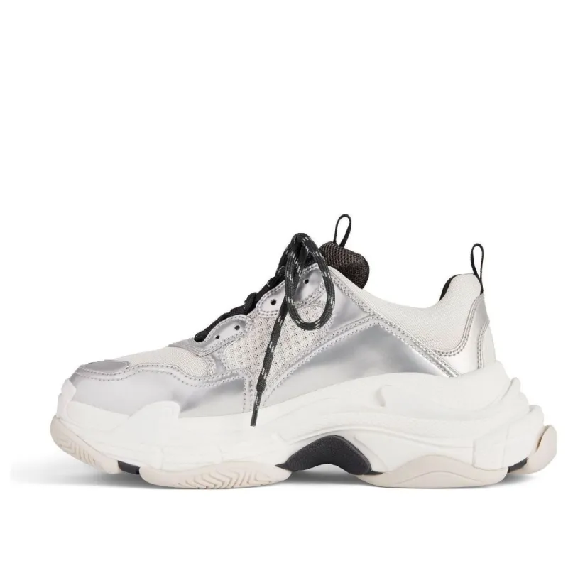 Balenciaga Triple S Sneakers 'Black White and Silver Double Foam and Mesh' 536737W2FWM8191 sold by KicksCrew