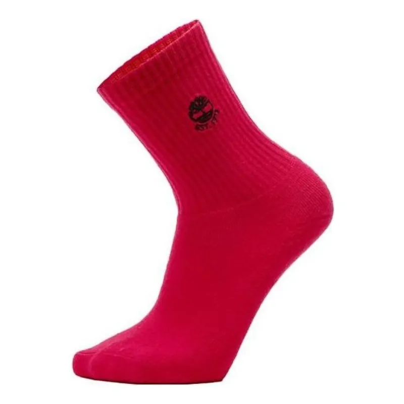 Timberland Logo Quarter Socks 'Fuchsia' A2PYG-A46 sold by KicksCrew