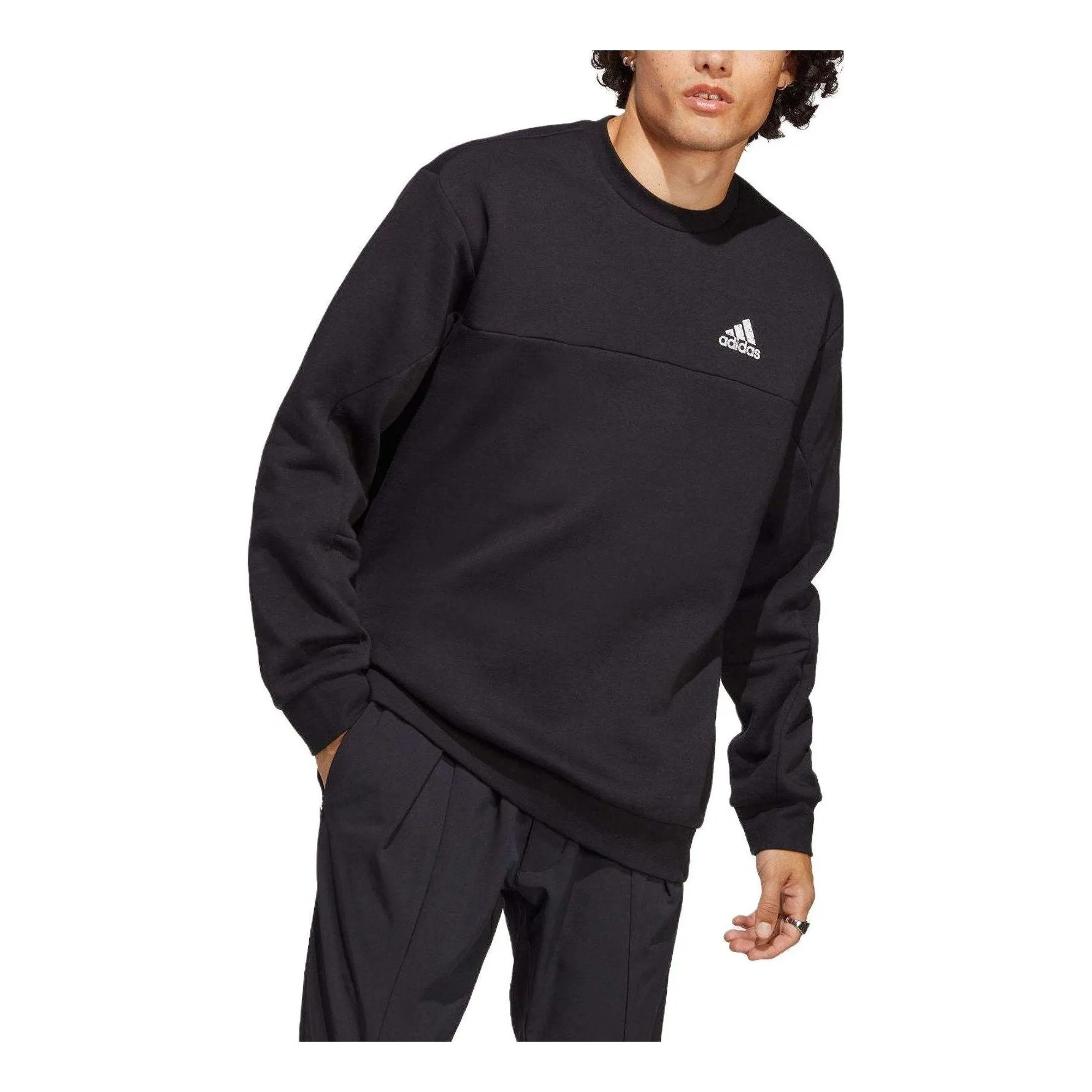 adidas Stadium Fleece Badge of Sport Sweatshirt 'Black' HN4758 sold by KicksCrew product image thumbnail 3