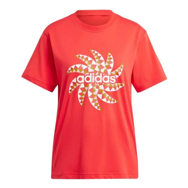 (WMNS) adidas x FARM Rio Graphic T-shirt 'Red' IQ4486 sold by KicksCrew