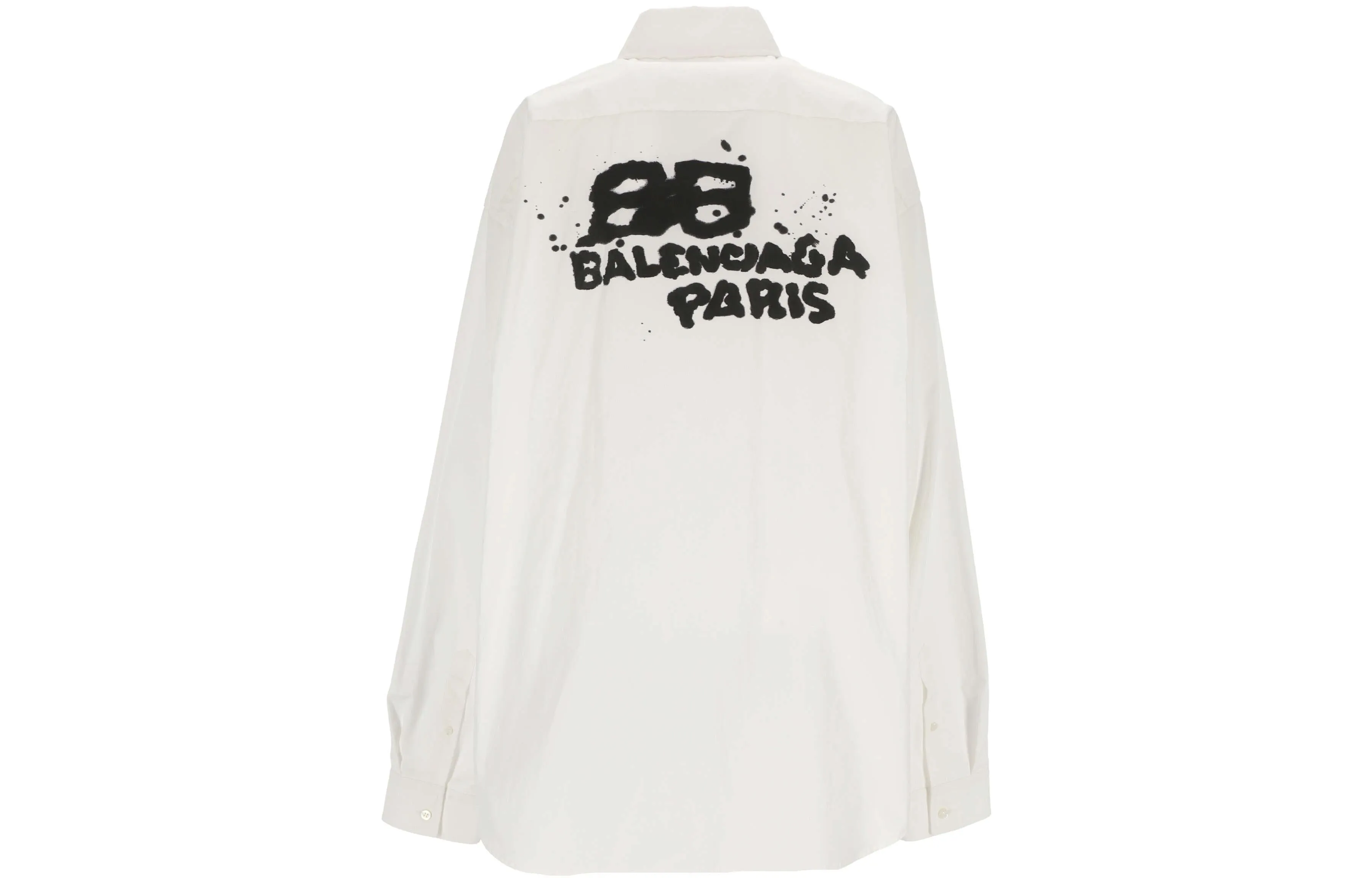 Balenciaga Hand-Drawn BB Long Sleeve Shirt Oversized 'White' 725722TYB189000 sold by KicksCrew product image thumbnail 3