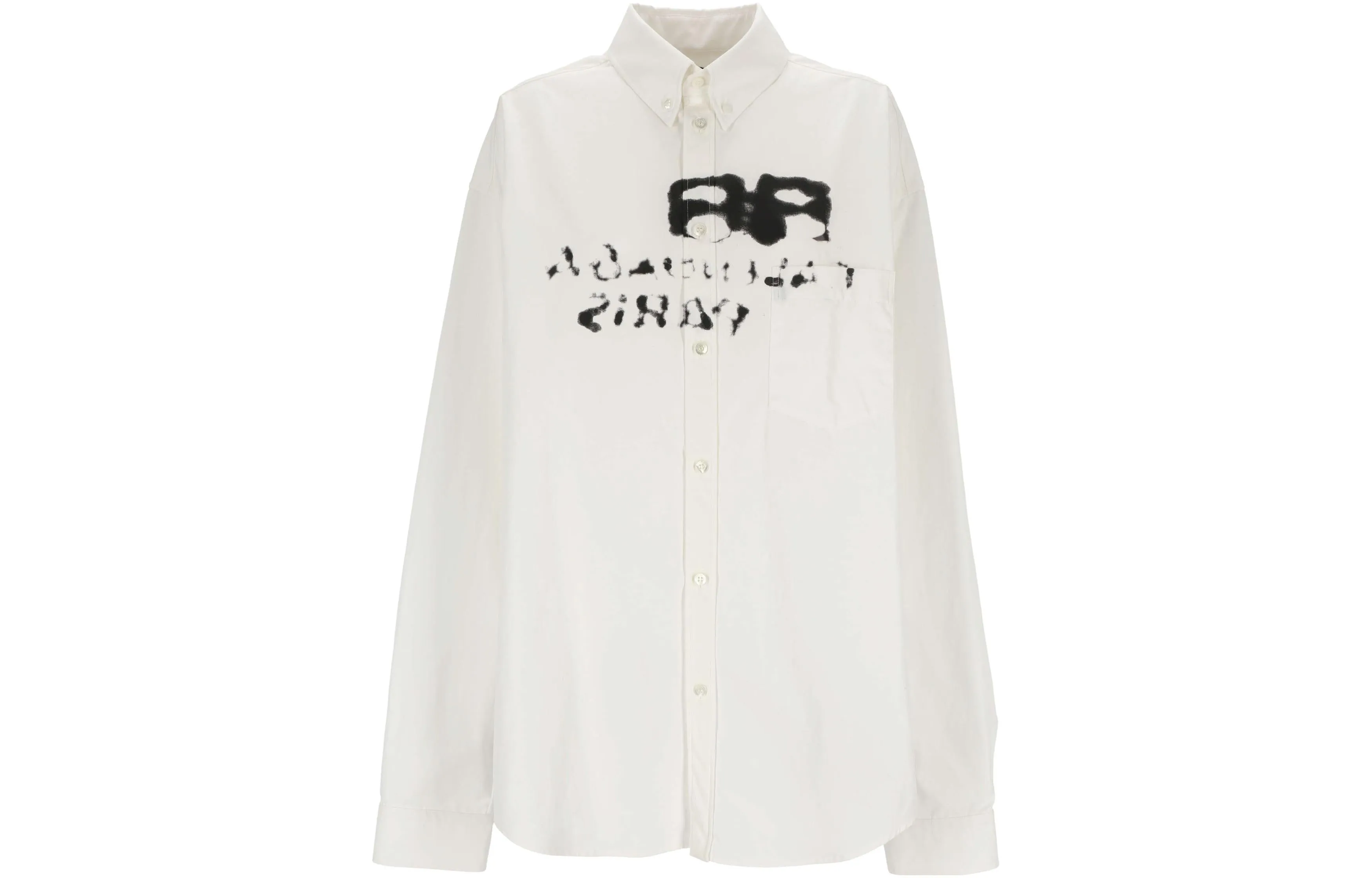Balenciaga Hand-Drawn BB Long Sleeve Shirt Oversized 'White' 725722TYB189000 sold by KicksCrew product image thumbnail 2