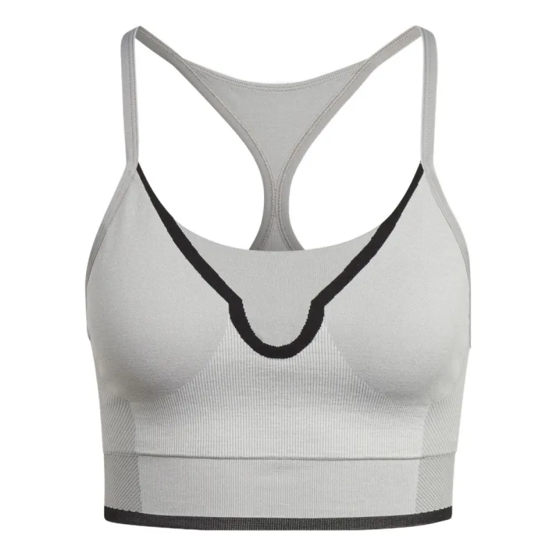 (WMNS) adidas by Stella McCartney Medium Support Sports Bra 'Grey' HR8893 sold by KicksCrew
