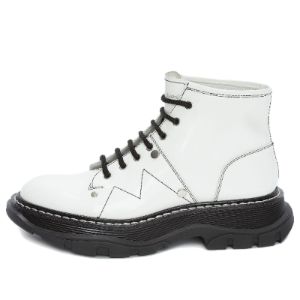 (WMNS) Alexander McQueen Tread Slick Boot 'Ivory Black' 595469WHQSG9089 sold by KicksCrew