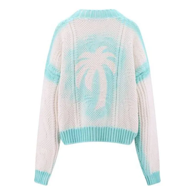 Palm Angels Sprayed Palm Cardigan 'Off White' PMHB014S23KNI0010340 sold by KicksCrew product image thumbnail 2