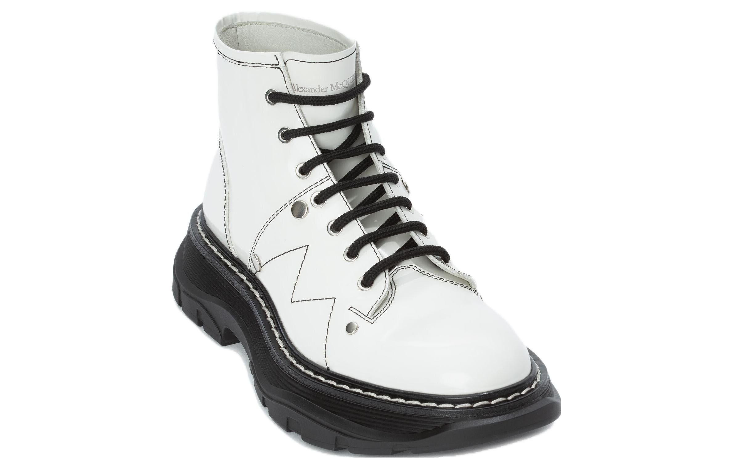 (WMNS) Alexander McQueen Tread Slick Boot 'Ivory Black' 595469WHQSG9089 sold by KicksCrew product image thumbnail 2