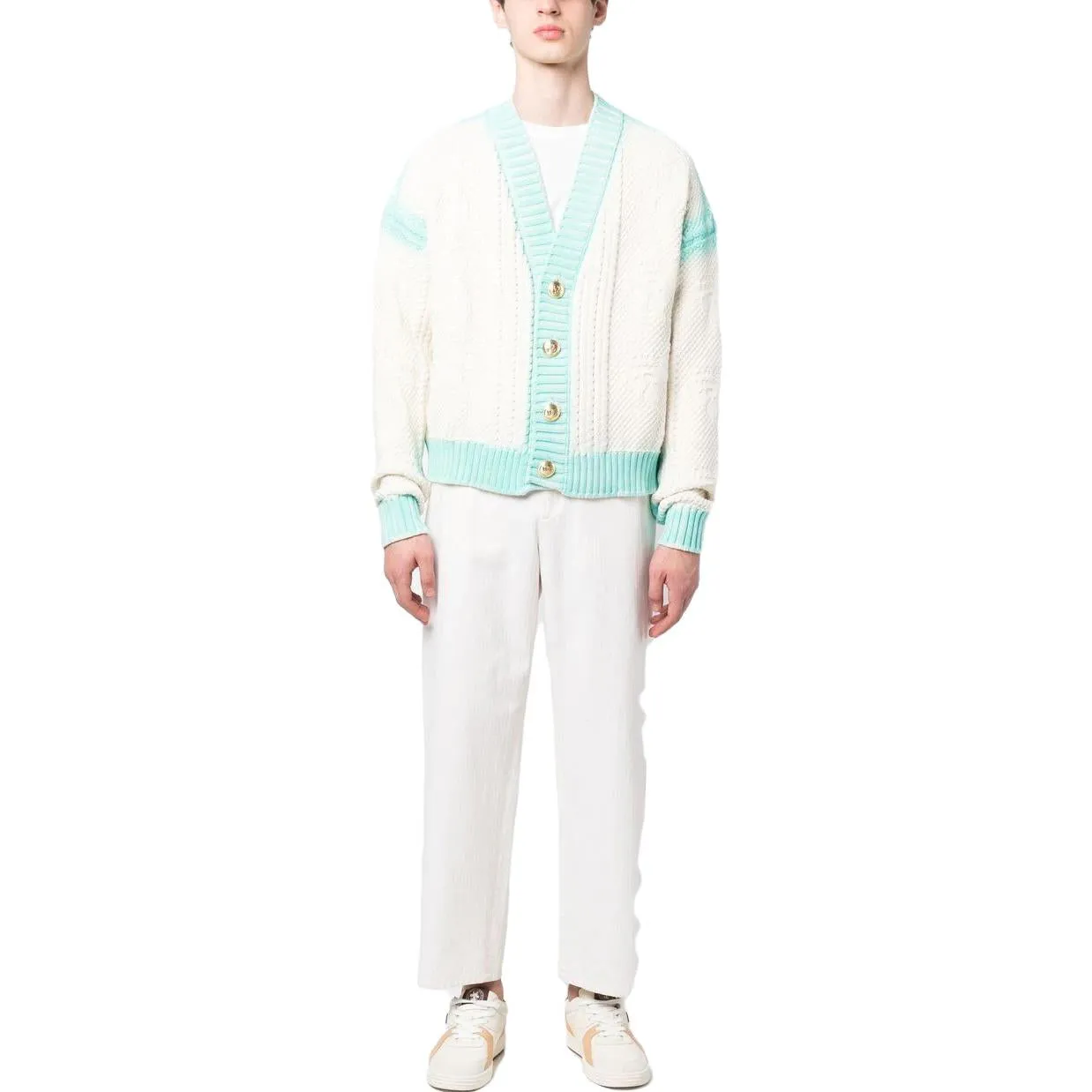 Palm Angels Sprayed Palm Cardigan 'Off White' PMHB014S23KNI0010340 sold by KicksCrew product image thumbnail 3