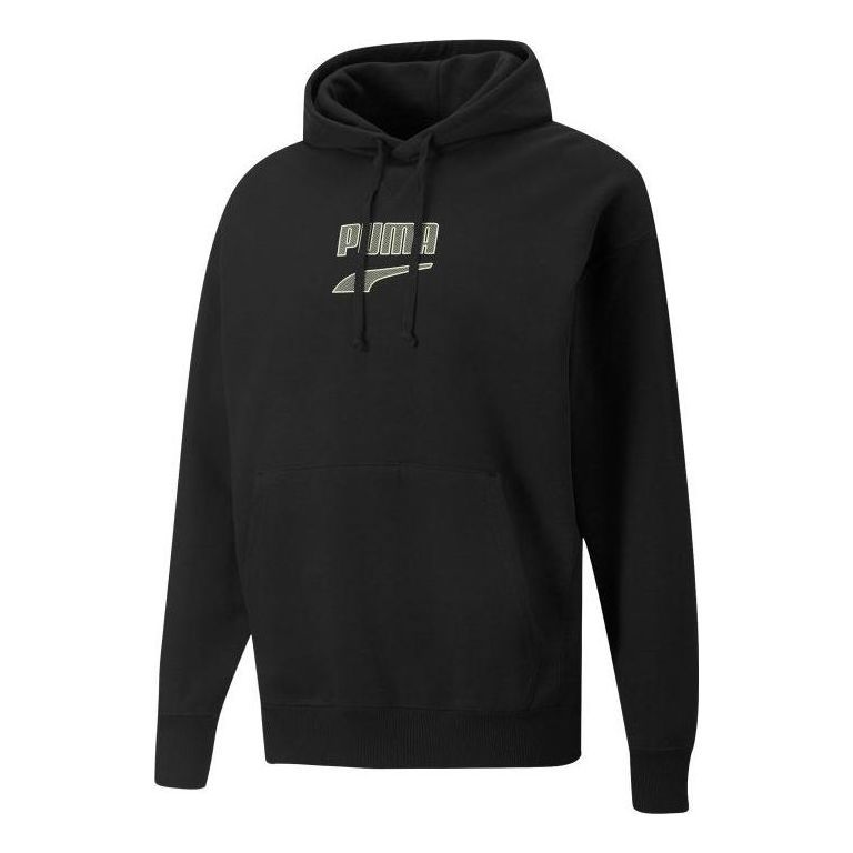 Puma Downtown Logo Hoodie 'Black' 537754-01 sold by KicksCrew