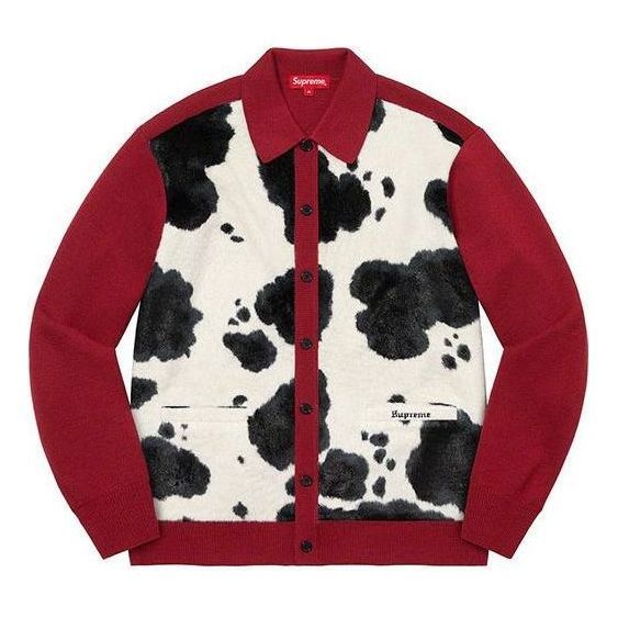 Supreme Cow Print Cardigan 'Red Black White' SUP-FW21-102 sold by KicksCrew