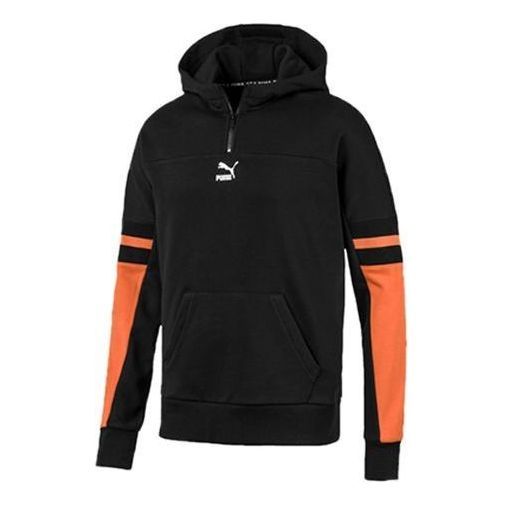 Puma Colorblocked Half Zip Hoodie 'Black Orange White' 595880-56 sold by KicksCrew