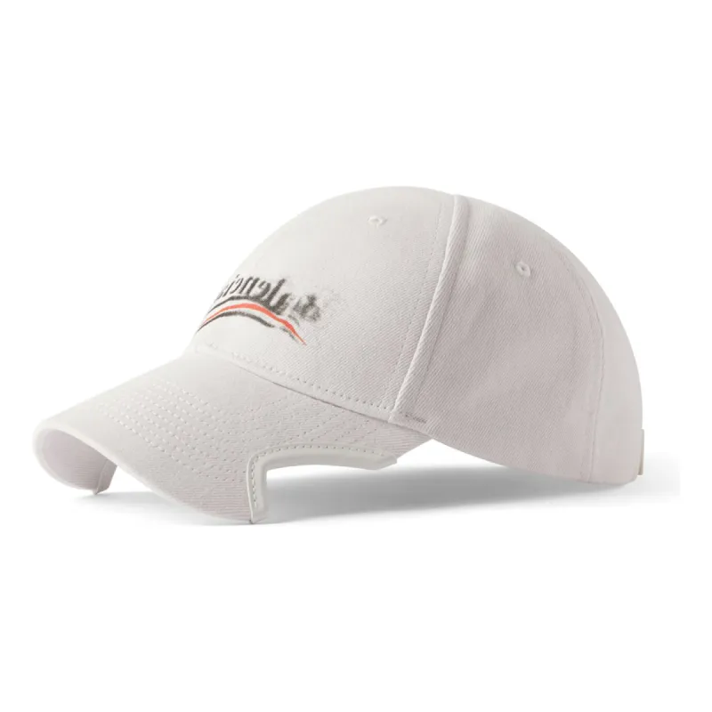 Balenciaga Political Stencil Cap 'Off White Black' 788752410B29860 sold by KicksCrew