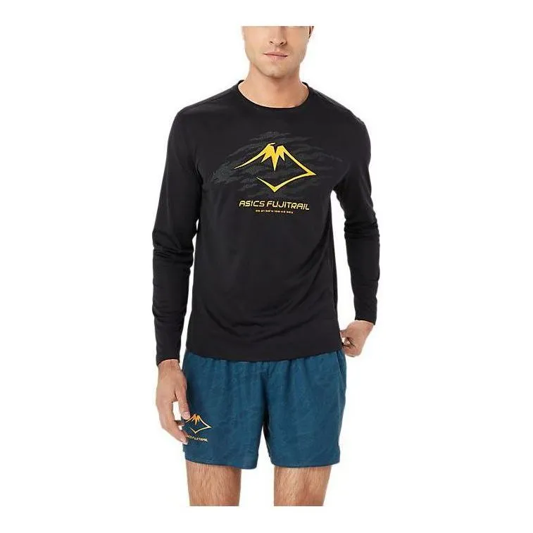 ASICS Fujitrail Logo Long Sleeve T-shirt 'Black Yellow' 2011C987-001 sold by KicksCrew