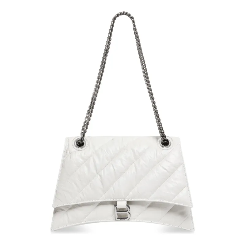 (WMNS) Balenciaga Crush Medium Chain Bag Quilted 'Optic White' 716393210J09001 sold by KicksCrew