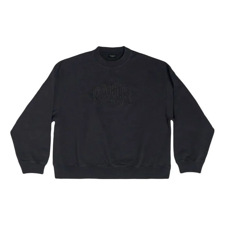 Balenciaga Cities Paris Embroidered Logo Sweatshirt 'Black' 697869TLVL81000 sold by KicksCrew