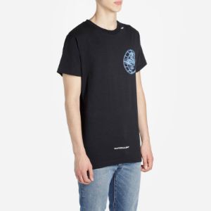 Men's Off-White Logo Printing Short Sleeve Black T-Shirt OMAA027R201850031088 sold by KicksCrew