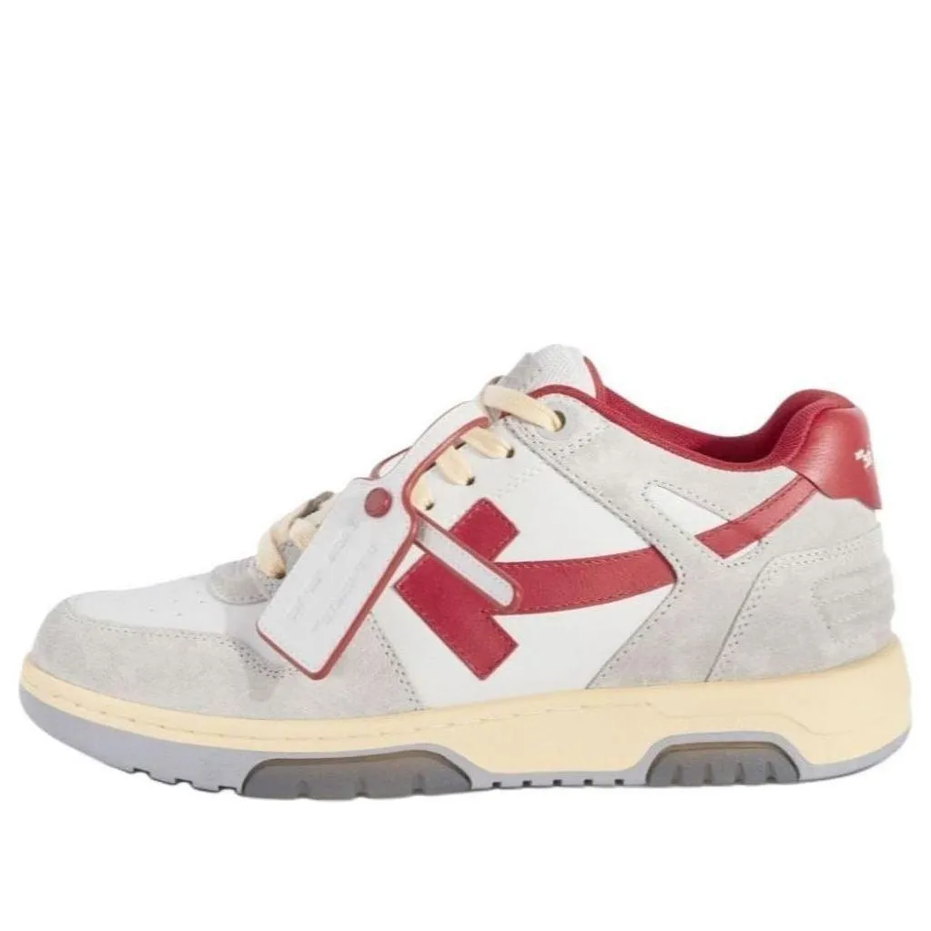 Off-White Out Of Office Leather Sneakers 'Grey White Red' OMIA189S24LEA0110525 sold by KicksCrew