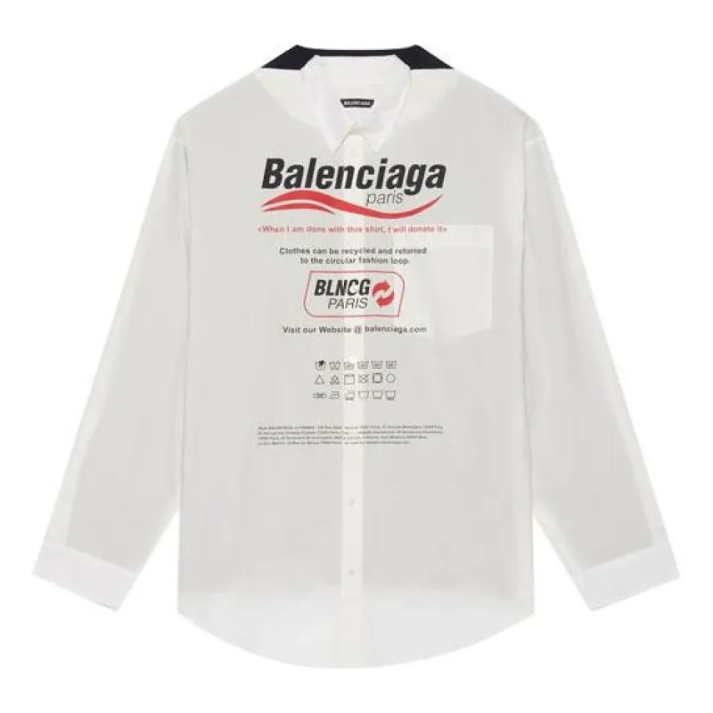 Balenciaga Dry Cleaning Shirt 'White' 663058TKM059000 sold by KicksCrew