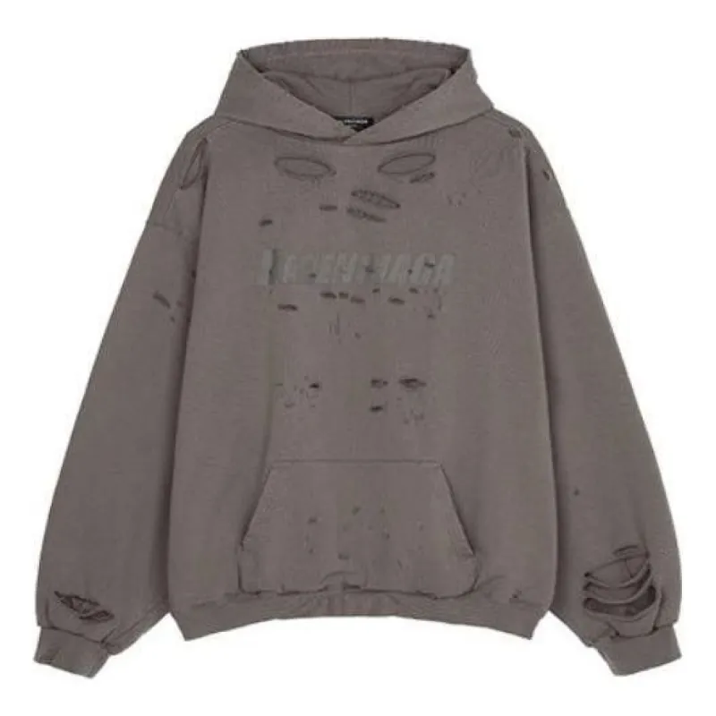 Balenciaga Caps Destroyed Hoodie 'Tan' 659403TKVB67185 sold by KicksCrew