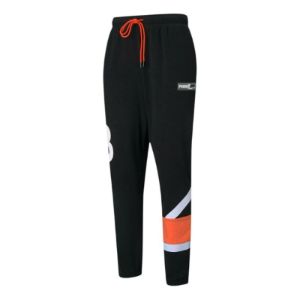 Puma Franchise Knit Pants 'Black White Orange' 530514-01 sold by KicksCrew