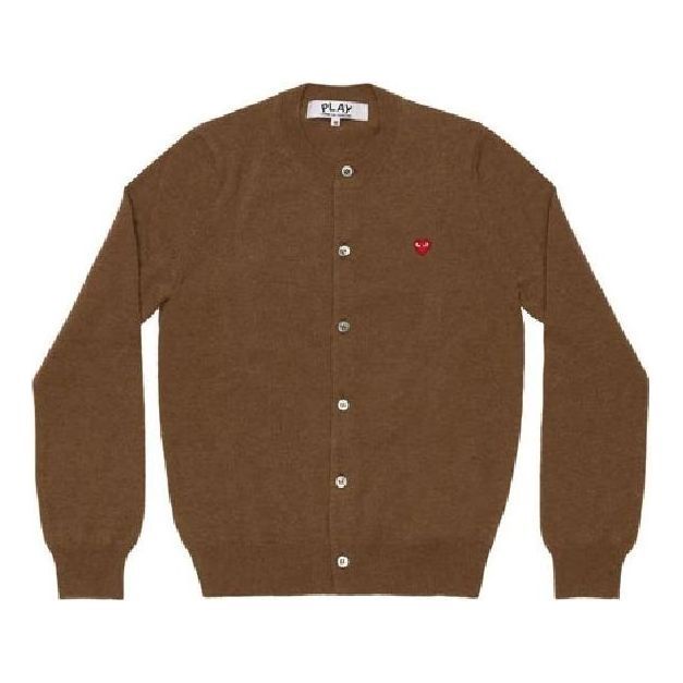 (WMNS) COMME des GARCONS PLAY Cardigan Small Red Heart 'Brown' AZ-N079-051-3 sold by KicksCrew
