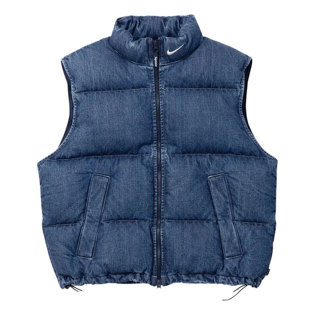 Supreme x Nike Denim Puffer Vest 'Navy Red White' SUP-SS24-163 sold by KicksCrew