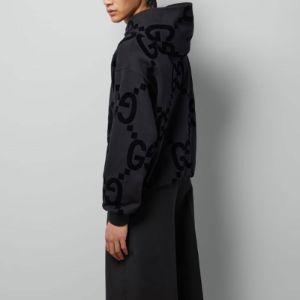 Gucci GG Flocked Print Cotton Fleece Sweatshirt 'Black' 768499-XJF37-1868 sold by KicksCrew