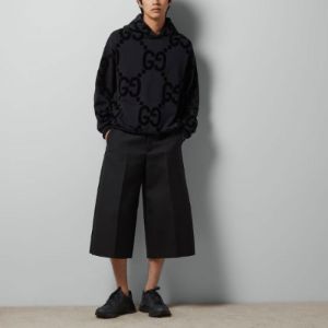 Gucci GG Flocked Print Cotton Fleece Sweatshirt 'Black' 768499-XJF37-1868 sold by KicksCrew