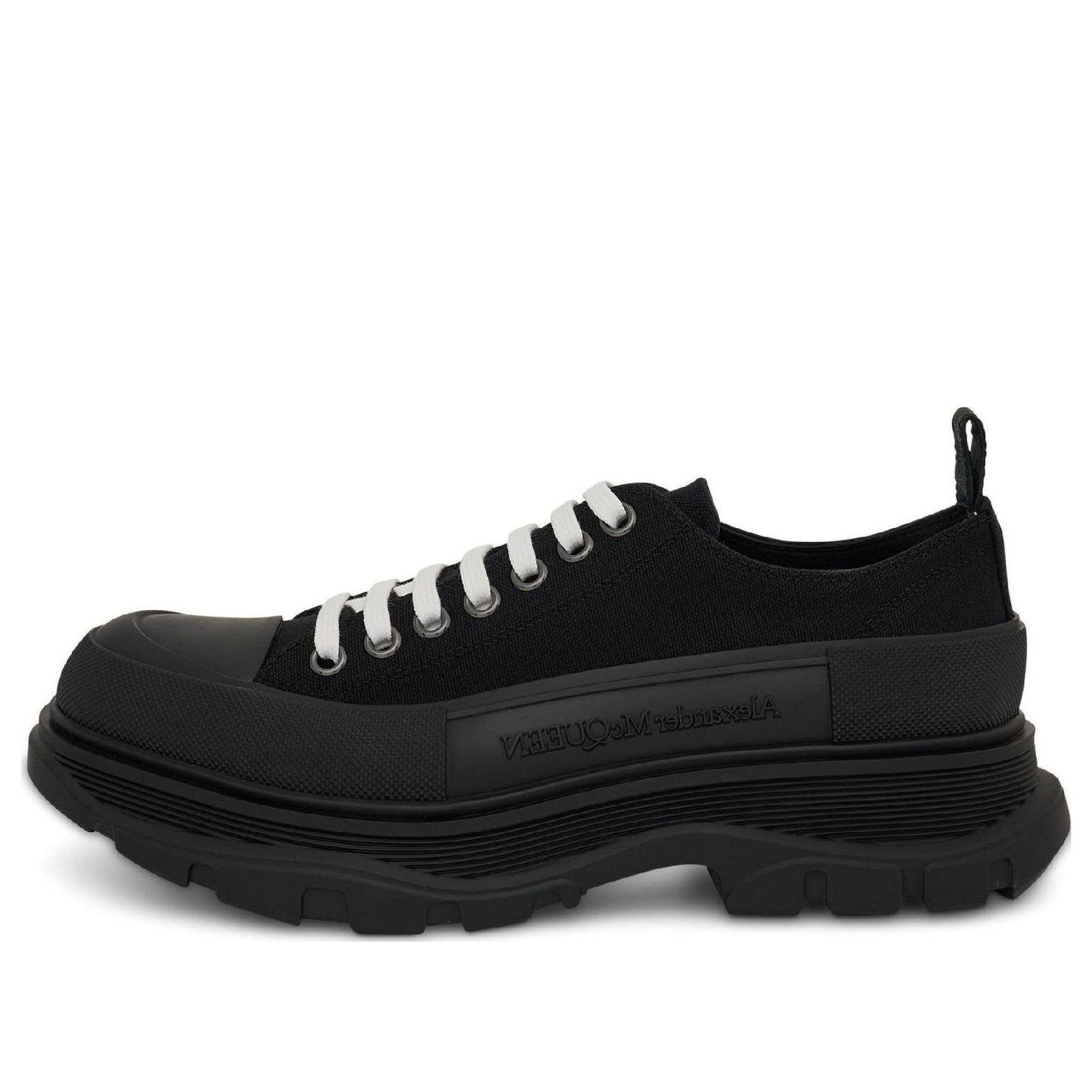 Alexander McQueen Tread Slick Low Lace Up Shoes 'Black White' 705660W4MV21000 sold by KicksCrew