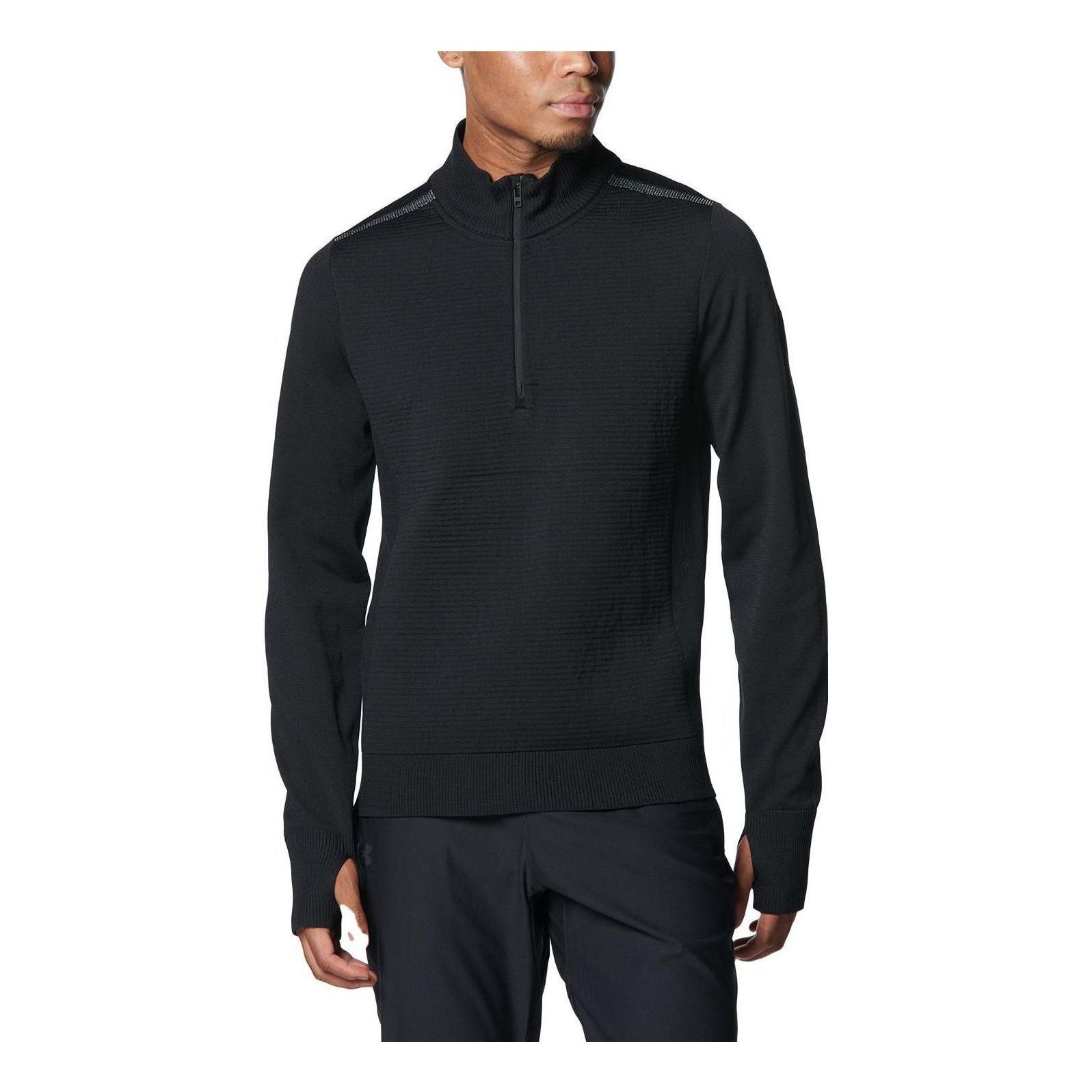 Under Armour IntelliKnit Run 1/2 Zip Shirt 'Black' 1378170-001 sold by KicksCrew