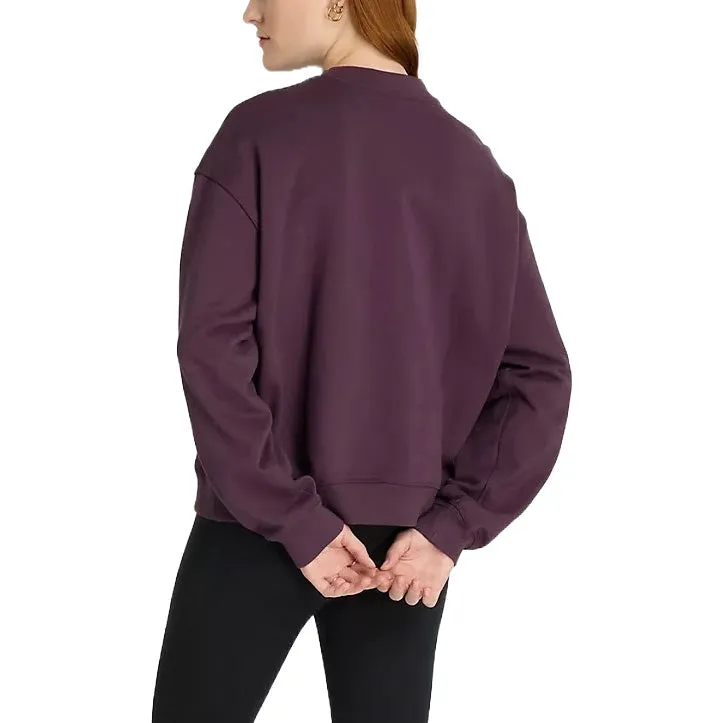 (WMNS) New Balance Embossed Logo French Terry Crewneck Sweatshirt 'Plum Brown' WT43535-PLN sold by KicksCrew product image thumbnail 2