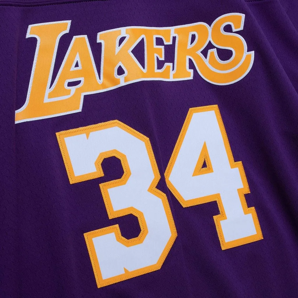 Mitchell & Ness x NBA Audible Los Angeles Lakers Jersey 'Shaquille ONeal 34' TNMP4846-LALYYSONPURP sold by KicksCrew product image thumbnail 3